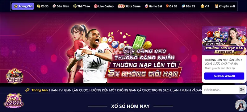 Sảnh game thể thao Wibo88 thể hiện sự đẳng cấp vượt bậc